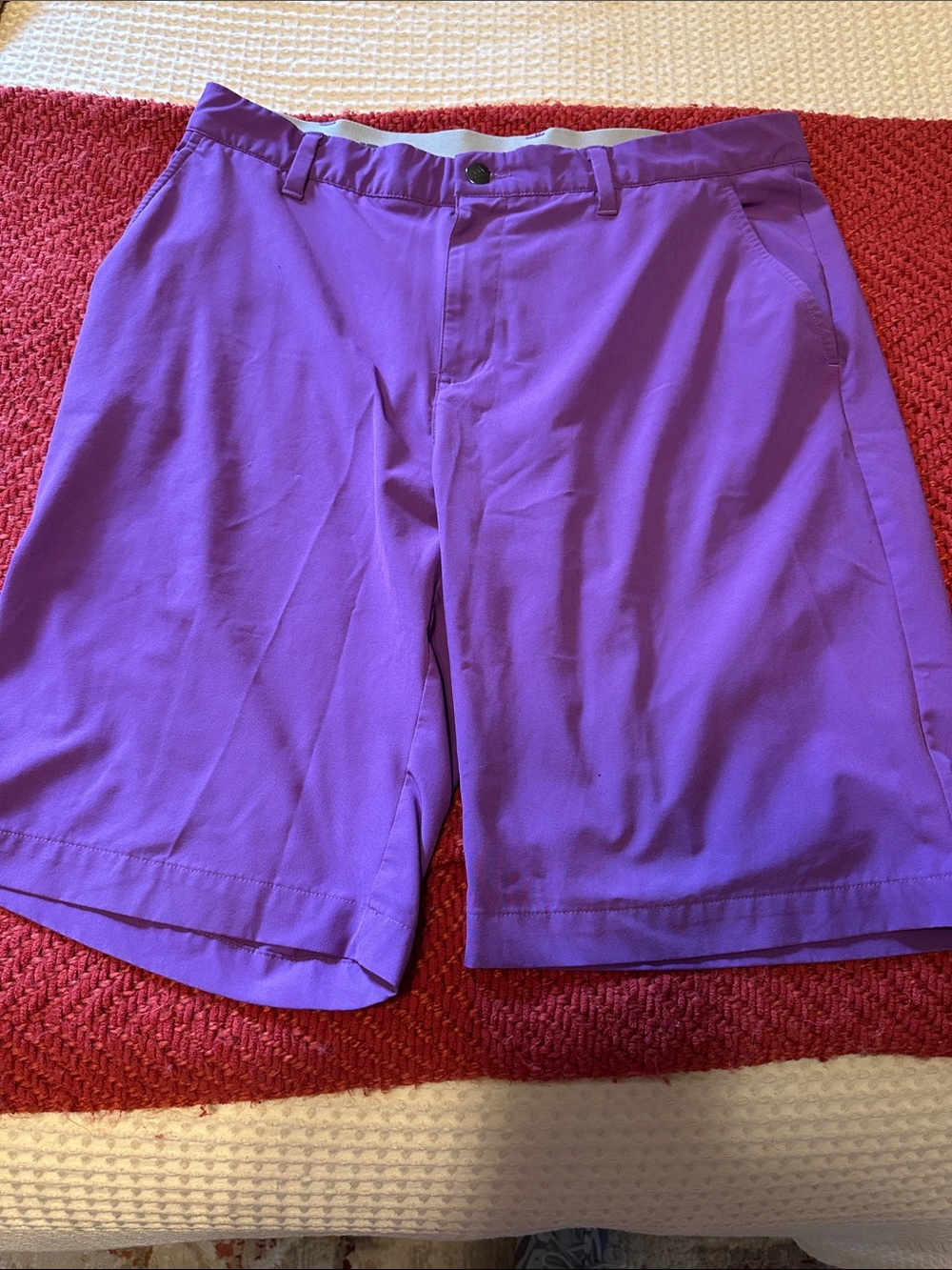 adidas Men's Purple Flat Front Performance Shorts